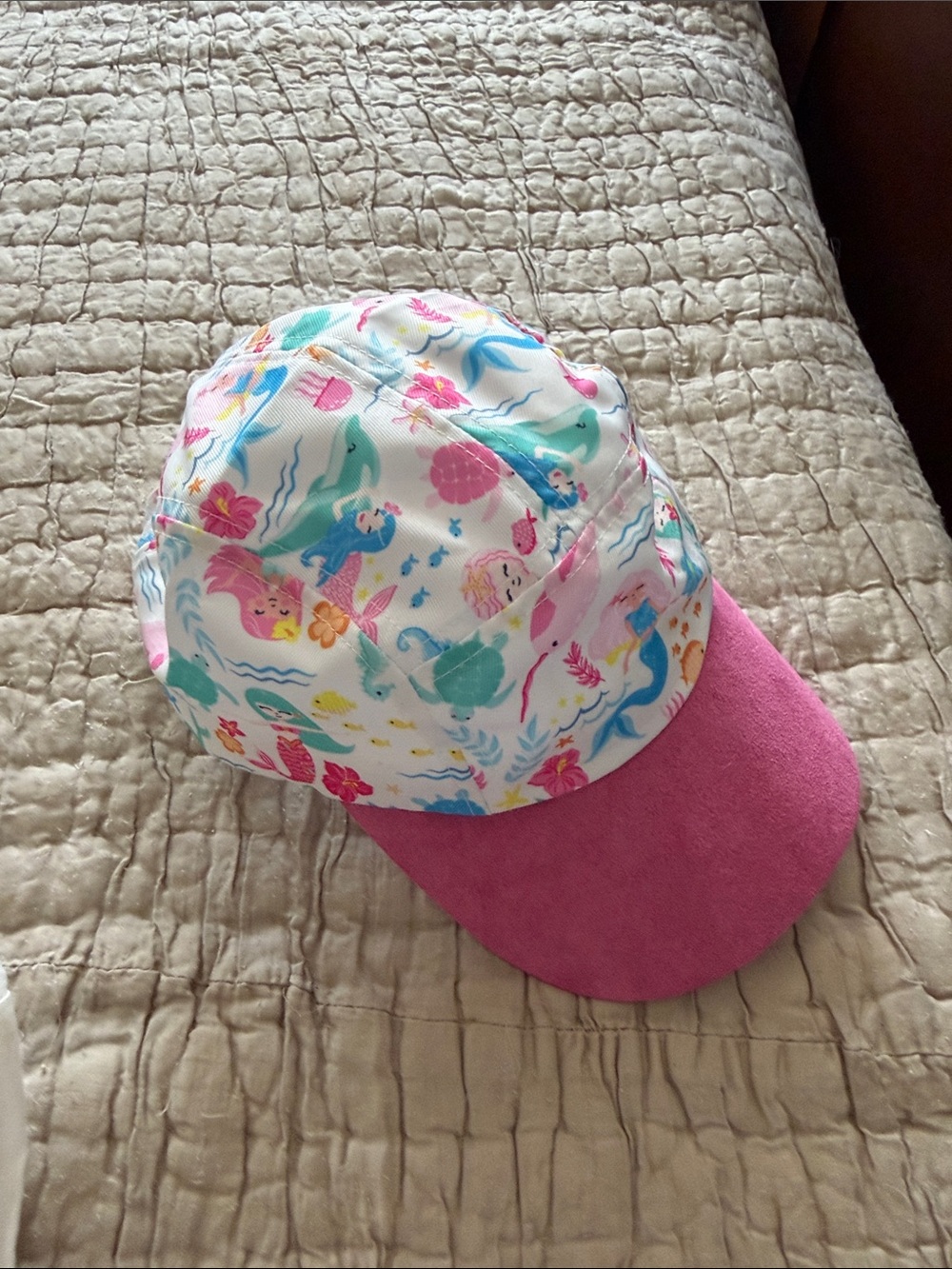 Flap Happy pink turquoise white pastels UPF 50+hat